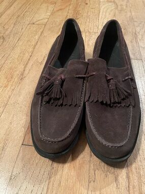 Men's Brown Suede Tassel Loafers - Classic Slip-On Style